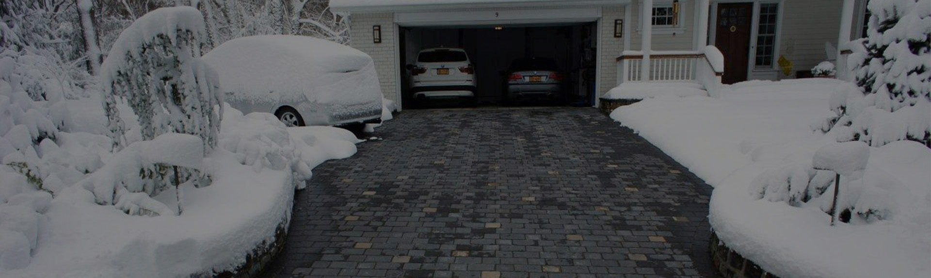 Heated paver driveway banner